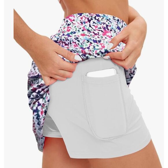 Lou Keith Floral Athletic Skort Size 2XL Built In Shorts Pocket Golf Tennis NWT - Picture 6 of 6